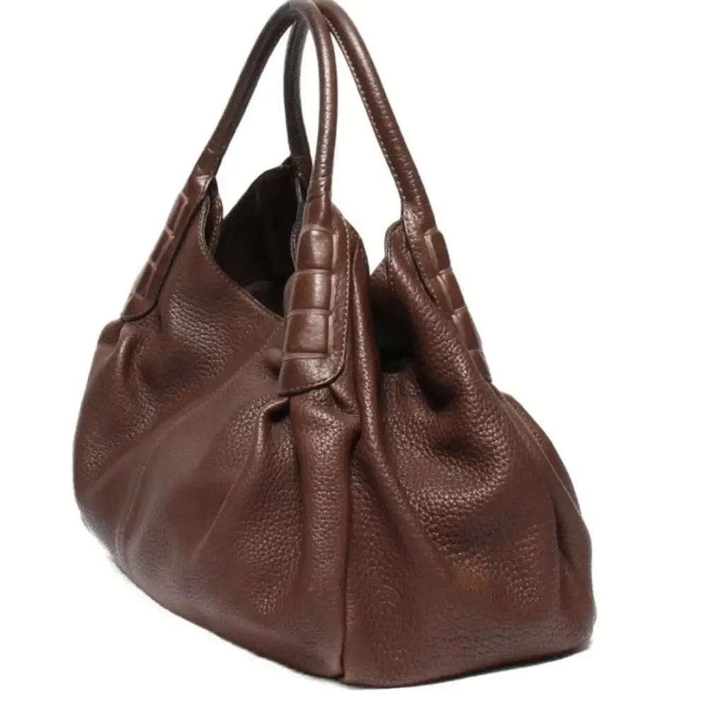 TOD'S EUC XL PEBBLED LEATHER HOBO BAG SATCHEL.